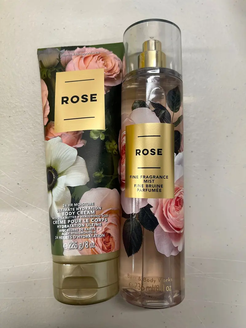 Bath & Body Works Rose – Crème Ultra Shea et Brume Parfumée Fine 8 oz