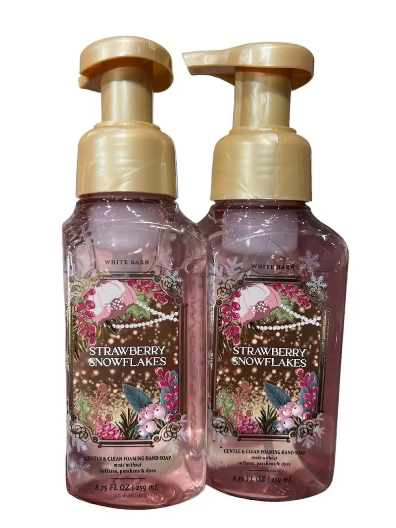 Bath & Body Works Savon Moussant pour les Mains – Fraises de Neige (Lot de 2)