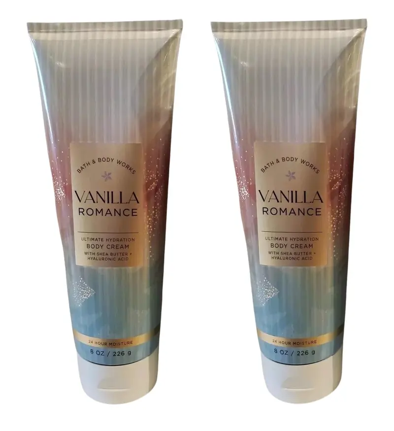 Bath & Body Works Vanilla Romance Crème Hydratante Ultime 8 oz – Pack de 2