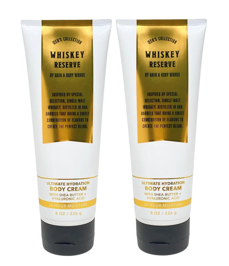 Bath & Body Works Whiskey Reserve — Crème Hydratante Ultra Shea pour Hommes 2x8 oz