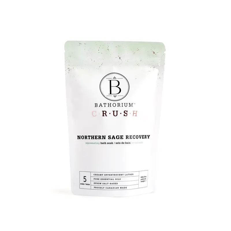 Bathorium Northern Sage Recovery Crush – Bain revitalisant, sels Mer Morte et Epsom, pH équilibré pour femmes