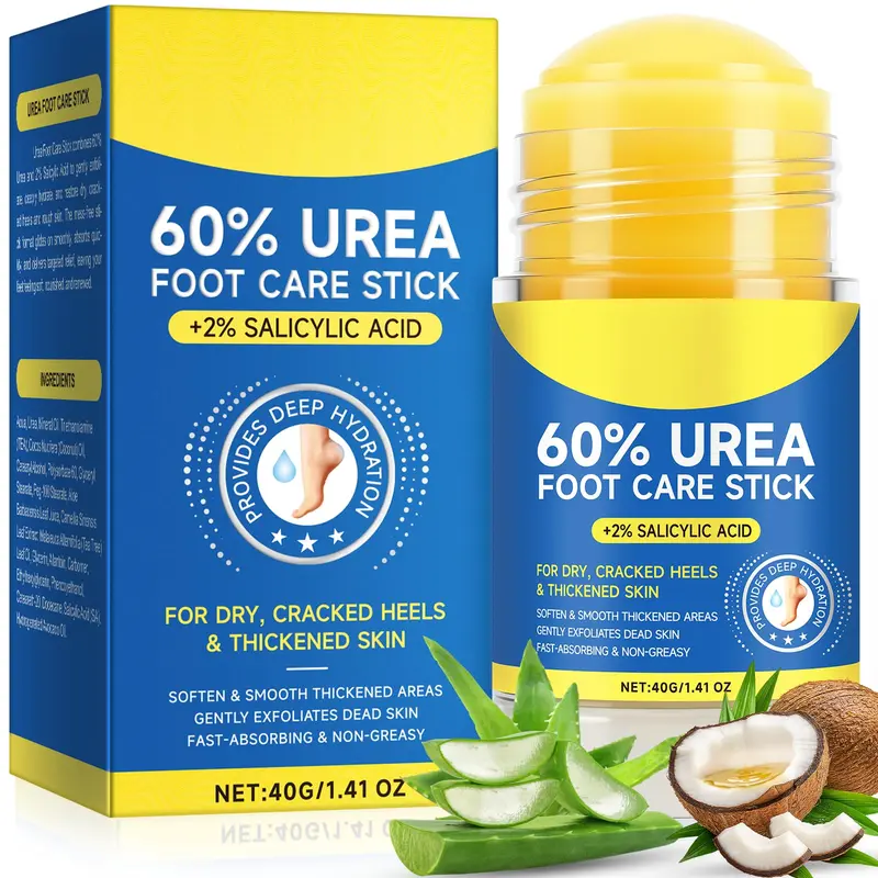 Bâton-crème urée 60% pour les pieds avec 2% d'acide salicylique – Soin des pieds hydratant WHLH & WELL-BEING – 1 unité