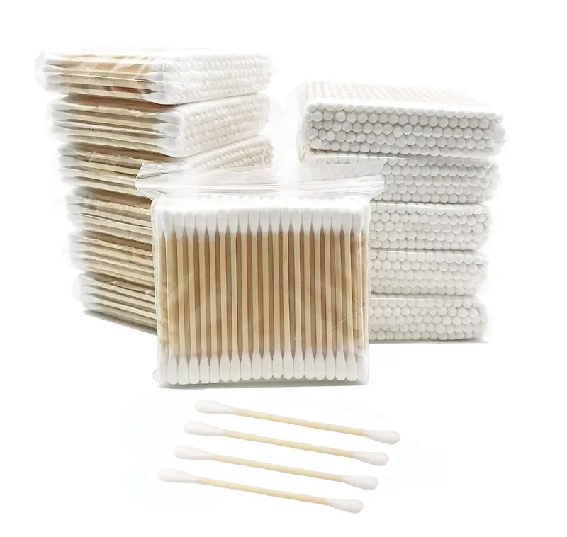 Bâtonnets de coton avec tiges en bois — lot 2400 pièces biodégradables | Quanzhou Chenchenchen E-Commerce Co.,Ltd
