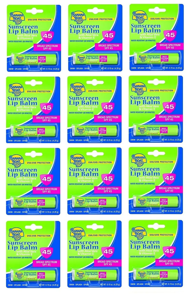 Baume à lèvres Banana Boat Aloe Vera SPF 45 - 0,15 oz (12 pièces)