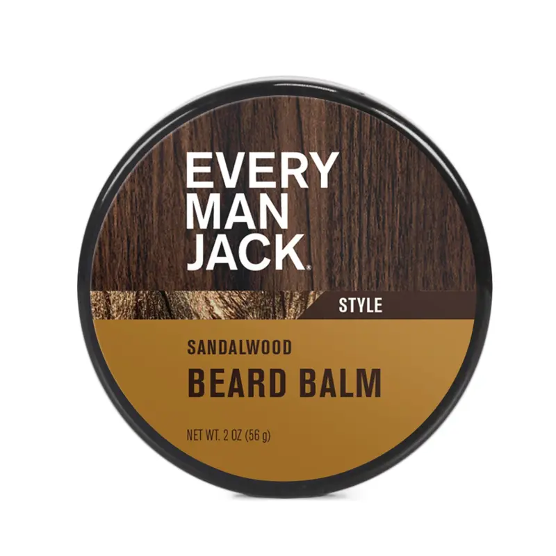 Baume barbe Every Man Jack – Hydratation, Renforcement et Style, Tenue Moyenne – Santal Léger – 2 oz