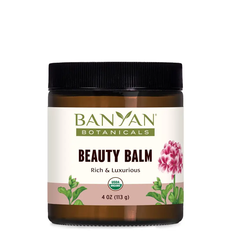 Baume Beauté Banyan Botanicals – 4 oz, certifié USDA Biologique, Shatavari & Géranium Rosat pour hydrater et adoucir la peau