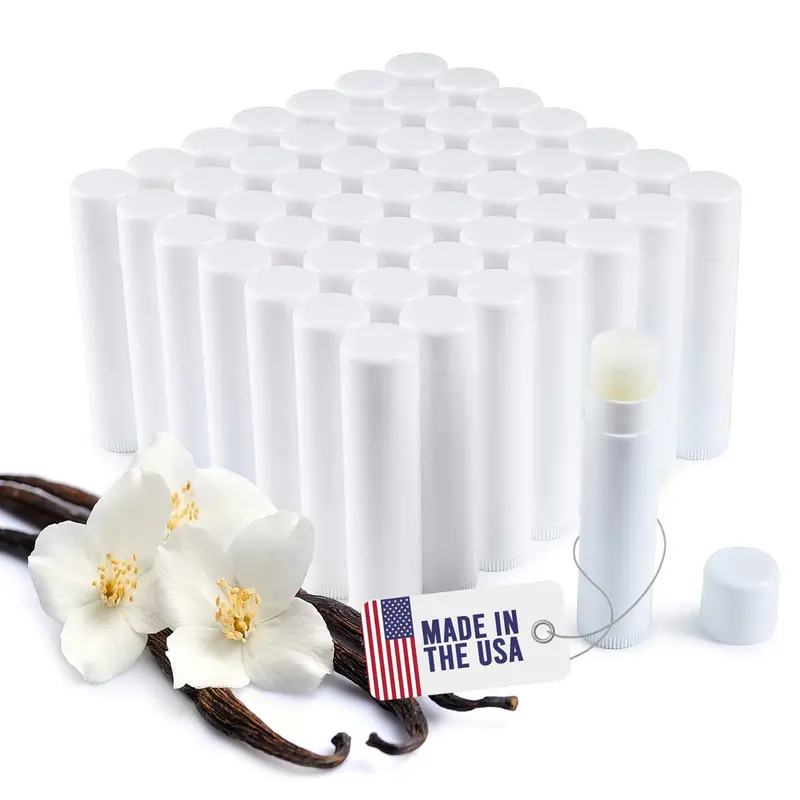 Baume lèvres en vrac Belladonna – Non étiqueté, vanille, fabriqué aux États‑Unis (50 tubes)