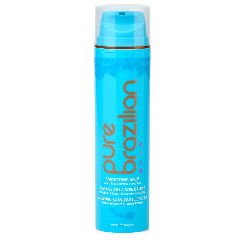 Baume lissant en soie Pure Brazilian avec kératine, soie hydrolysée et huile de coco – anti-frizz, nutrition et renforcement, traitement salon, 6,78 oz