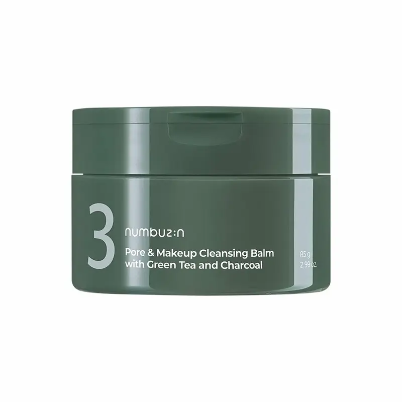 baume nettoyant pores et maquillage numbuzin n°3 au thé vert et au charbon 85 g