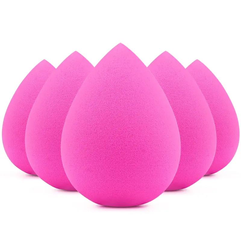 BEAKEY 5 Éponges Maquillage – Éponge sans latex pour fond de teint, crème et poudre – Rose