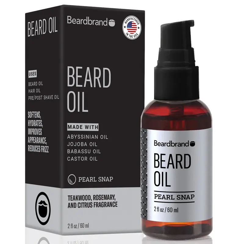 Beardbrand Huile Barbe – Jojoba & Vitamine E | Teck, Romarin & Agrumes | 2 oz