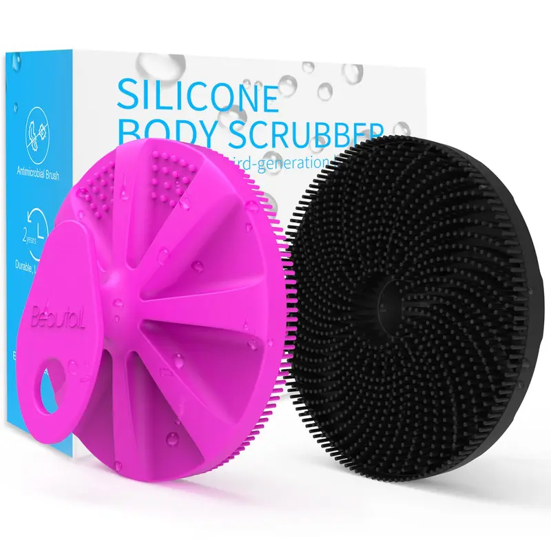 BEAUTAIL Brosse corporelle en silicone — Lot de 2, exfoliation douce et hygiène renforcée