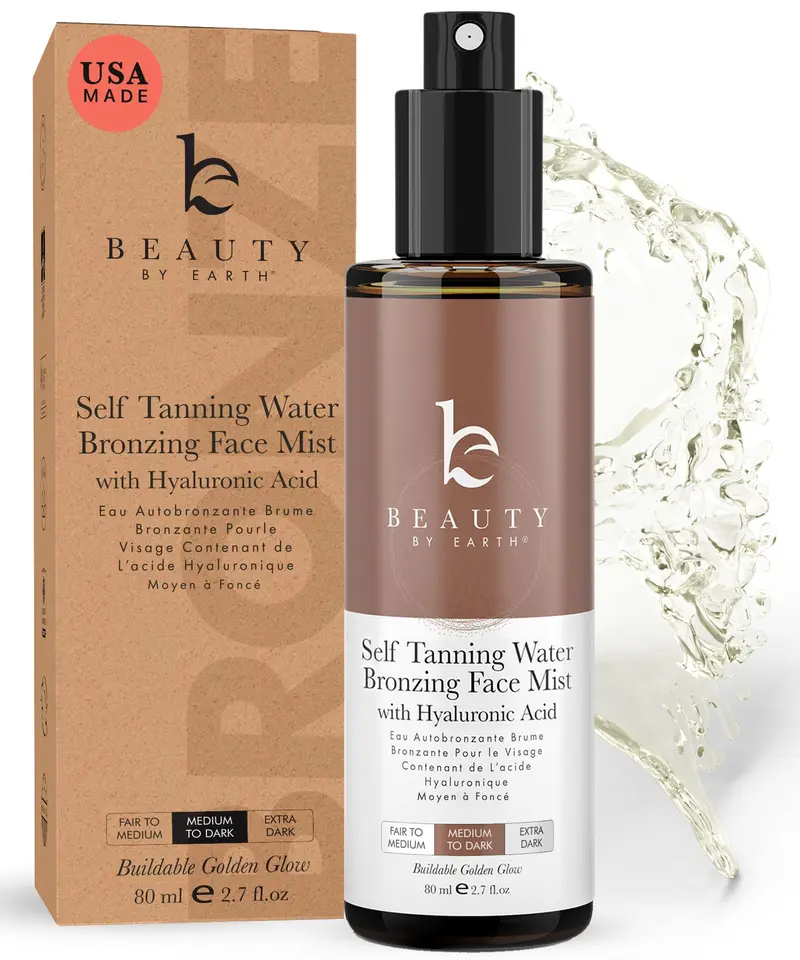 Beauty by Earth — Bronzage Visage Spray Mist, eau auto-bronzante naturelle et biologique