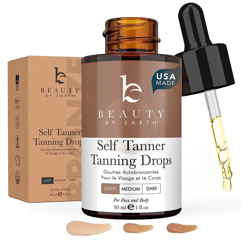 Beauty by Earth – Gouttes auto-bronzantes visage, États-Unis, ingrédients naturels