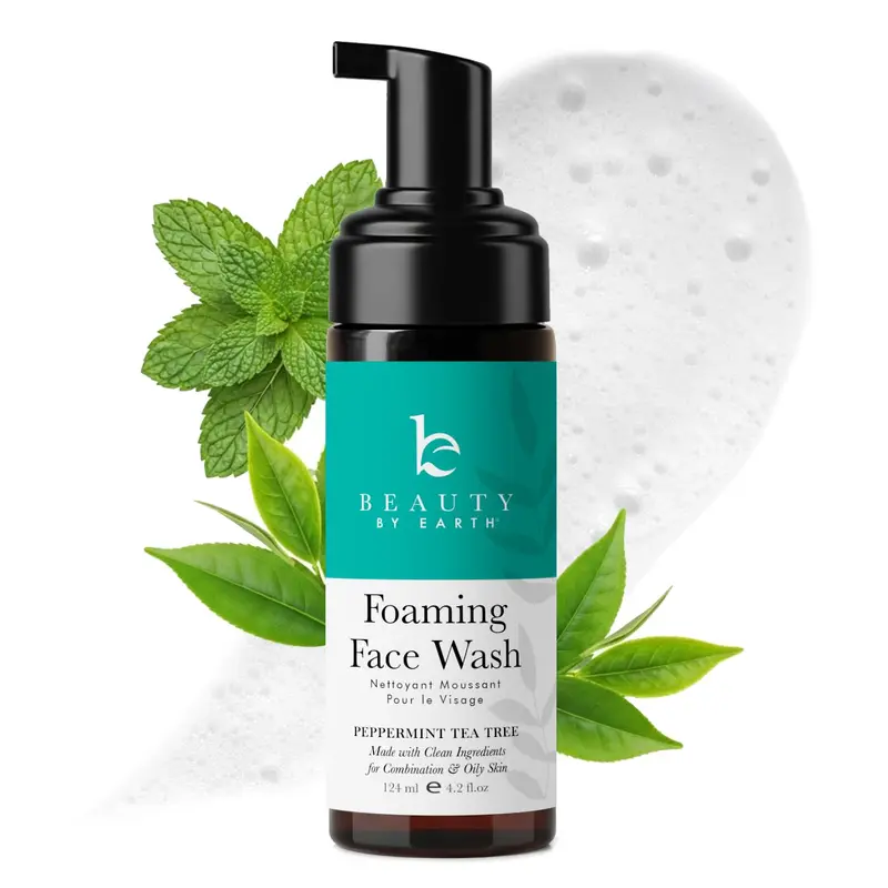 Beauty by Earth – Nettoyant Moussant Visage Bio et Végane, Nettoyage Doux, Fabriqué aux États-Unis