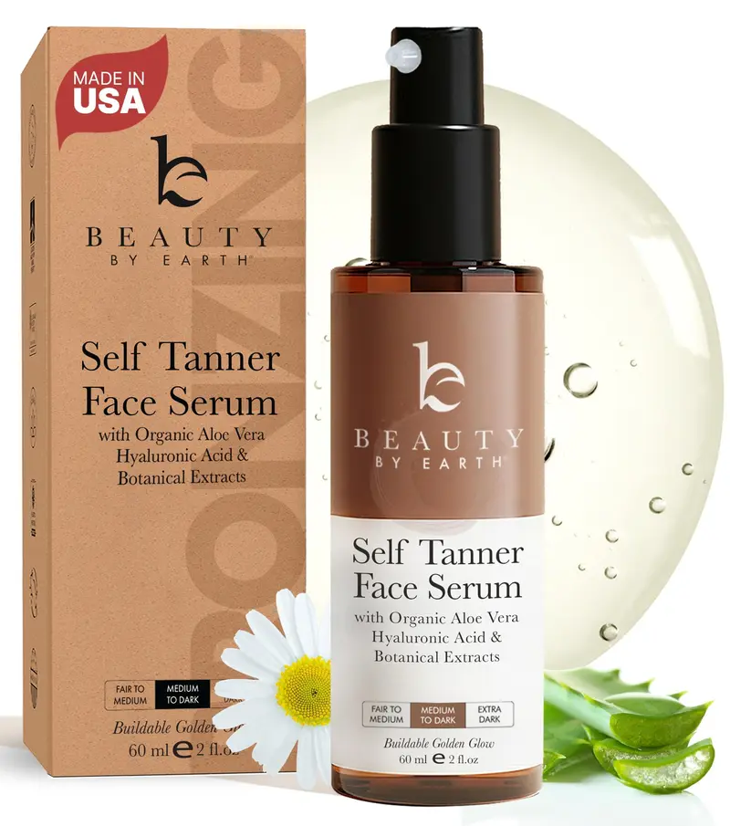 Beauty by Earth Sérum bronzant visage – fabriqué aux États‑Unis, ingrédients naturels et biologiques