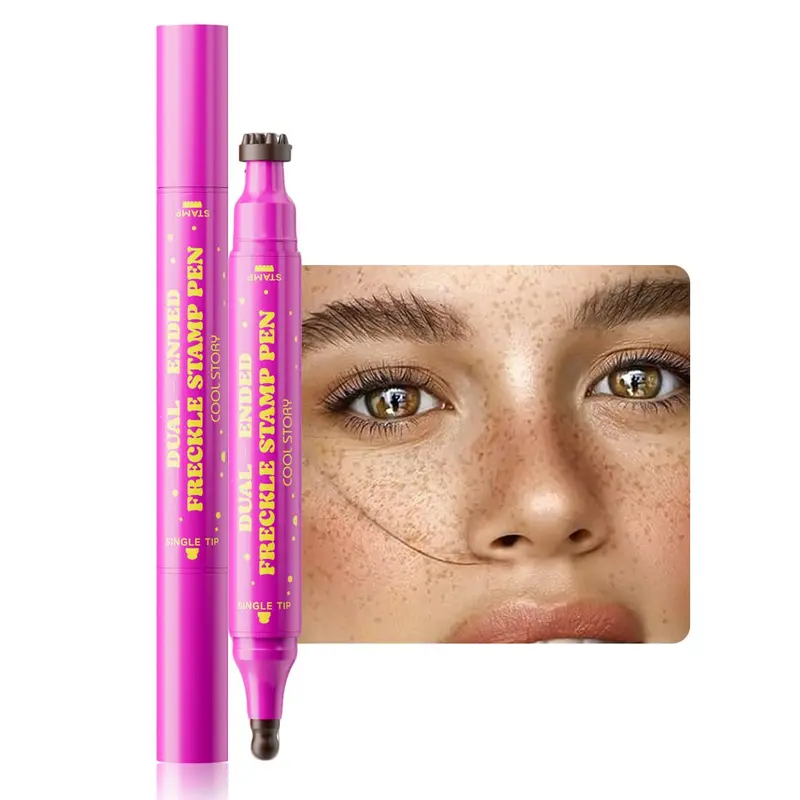Beauty Glazed Stylo Double Tampon pour Taches de Rousseur – Réaliste, Étanche et Longue Tenue (01 Beige Brown)