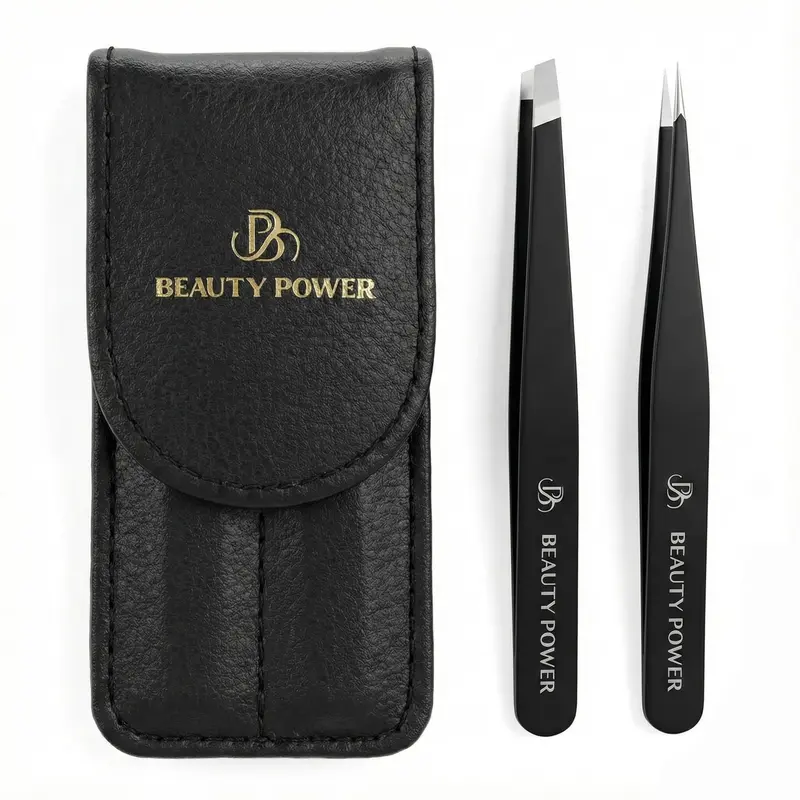 Beauty Power Pinces de précision – Lames inclinées et pointes fines, acier inox allemand