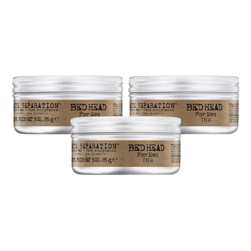 Bed Head Homme Cire Matte à Tenue Forte – Séparation et Texture Polyvalente – Utilisable sur Cheveux Humides ou Secs – Pack 3 × 3 oz