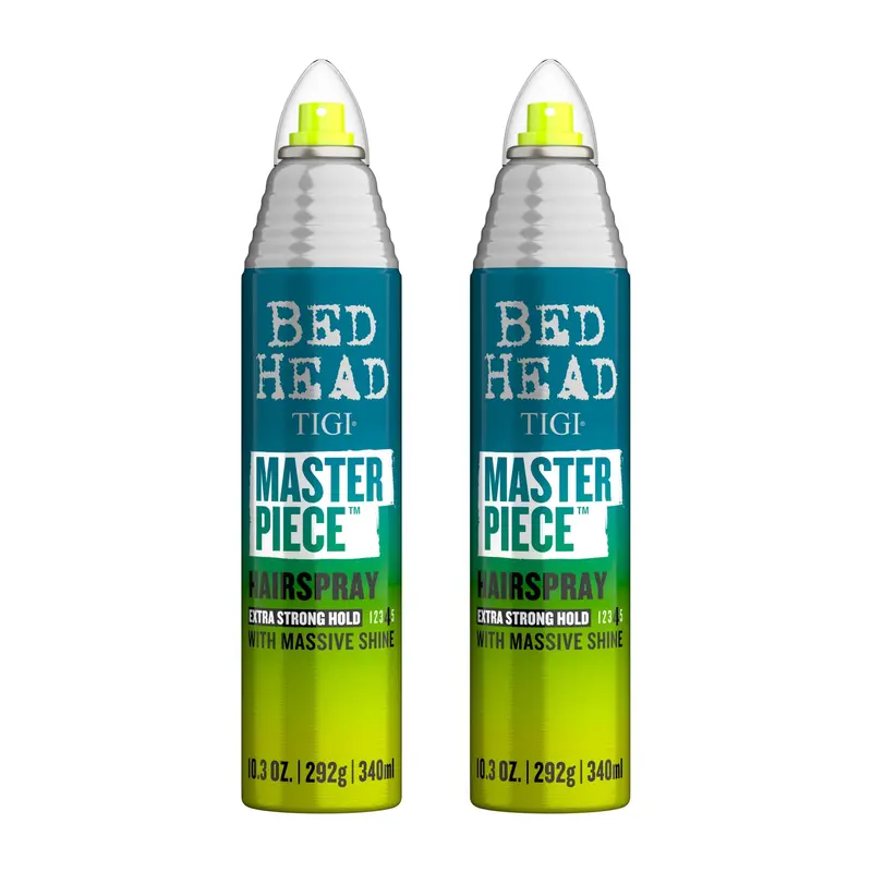 Bed Head Masterpiece – Laque fixante extraforte et brillance éclatante – Pour tous types de cheveux – Pack 2 × 10,3 oz