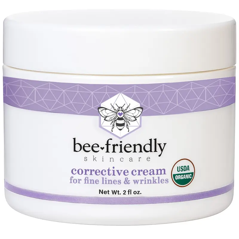 BeeFriendly Crème Corrective Bio – Hydratante Nuit pour Visage et Cou, Peaux Sensibles, 57 g | USDA Certifiée Biologique
