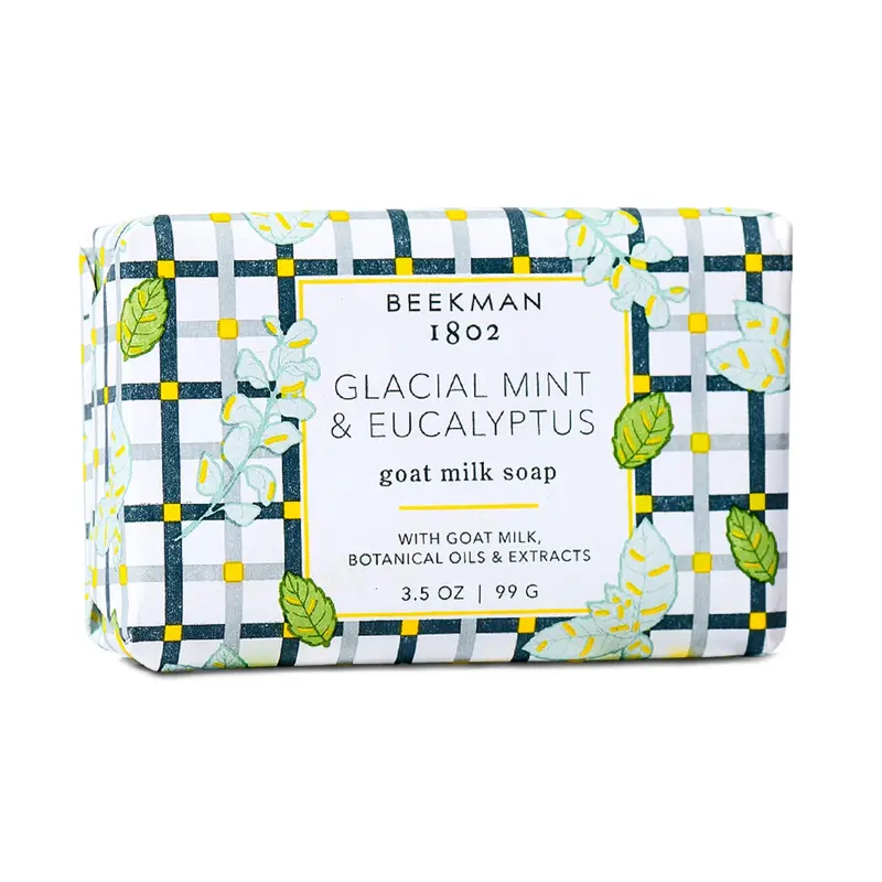 Beekman 1802 Savon Corps au Lait de Chèvre – Menthe Glaciaire & Eucalyptus – Hydratant & Nourrissant – 3,5 oz – 100% végétal – Sans cruauté