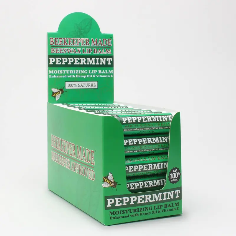 Beessential Baume Lèvres Cire d’Abeille – Lot de 40 Menthe Poivrée | Pour Hommes, Femmes et Enfants