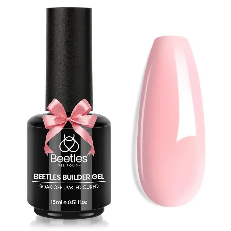 Beetles Builder Gel 7 en 1 Rose – Gel de construction pour ongles, extensions et apex | Coffret beauté femme