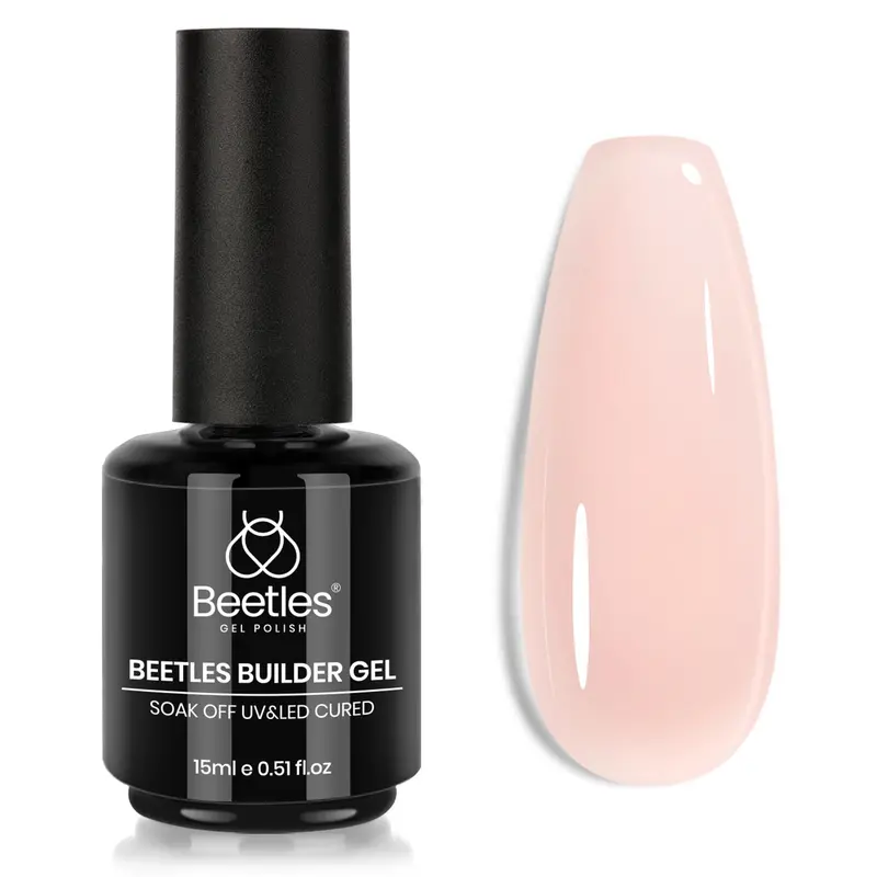 Beetles Builder Gel pour ongles - Nude Cover Translucide 7 en 1, épaisseur et renforcement, pour débutants à domicile