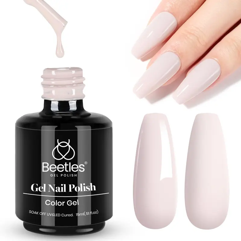 Beetles Gel Polish Gris Stone Beige – 15 ml, Vernis Gel Nude Durable (UV/LED)