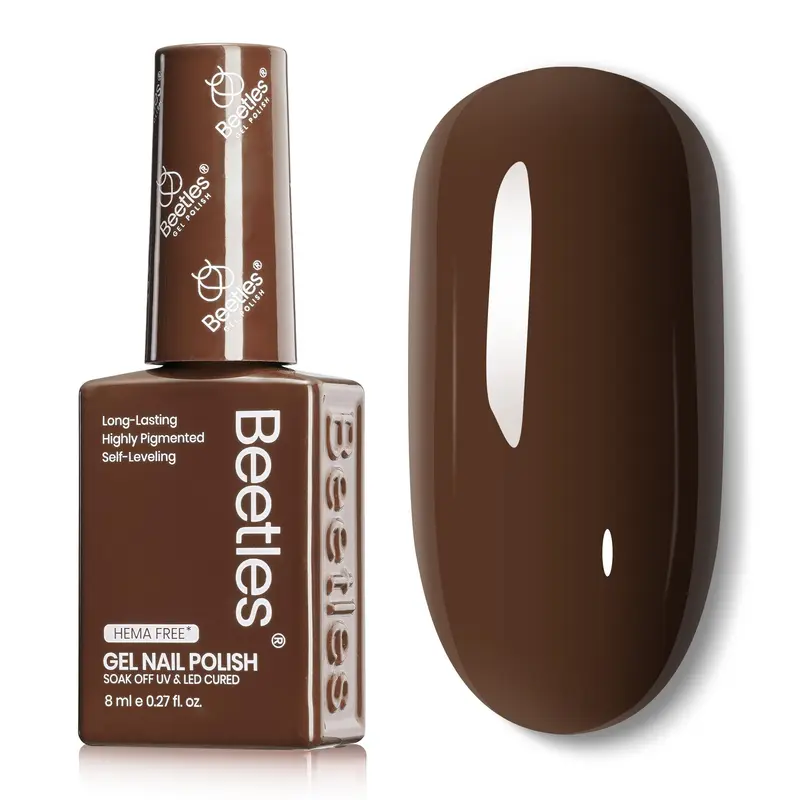 Beetles Gel Polish Marron Foncé Hiver – 8 ml, couleur Café Brun