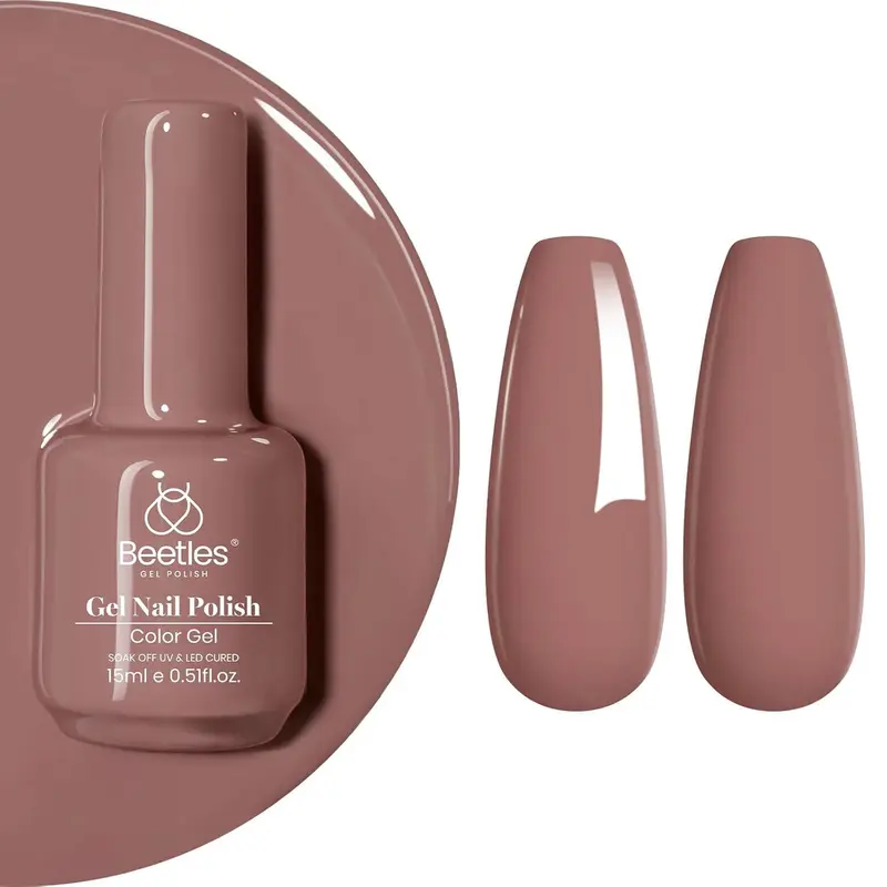 Beetles Mauve Vernis Gel – 15 ml, Rose poussiéreux et violet, longue tenue brillant UV/LED pour manucure salon et maison