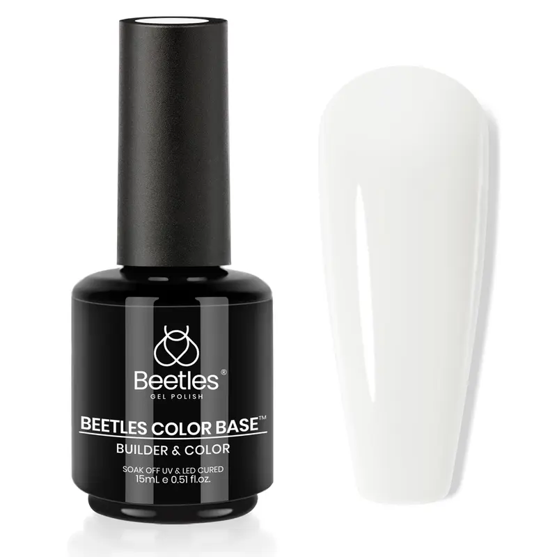 Beetles Milky White Rubber Base Gel Polish 5 en 1 – Base, Couleur et Renforcement (15 ml)