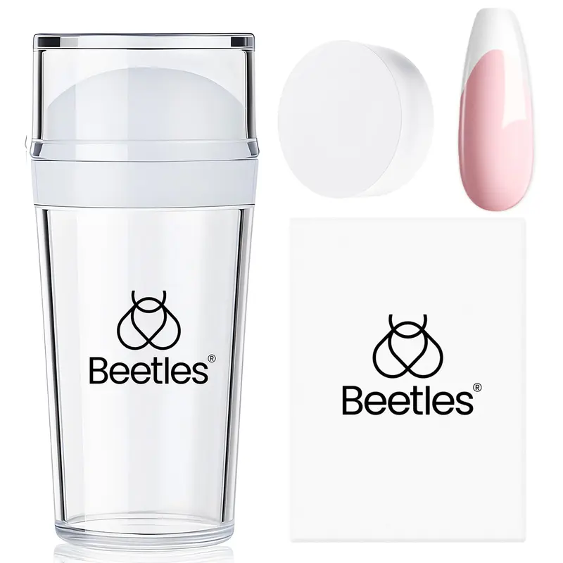 beetles tampon ongles gel – kit tampons en silicone 3 pièces, têtes remplaçables et grattoir