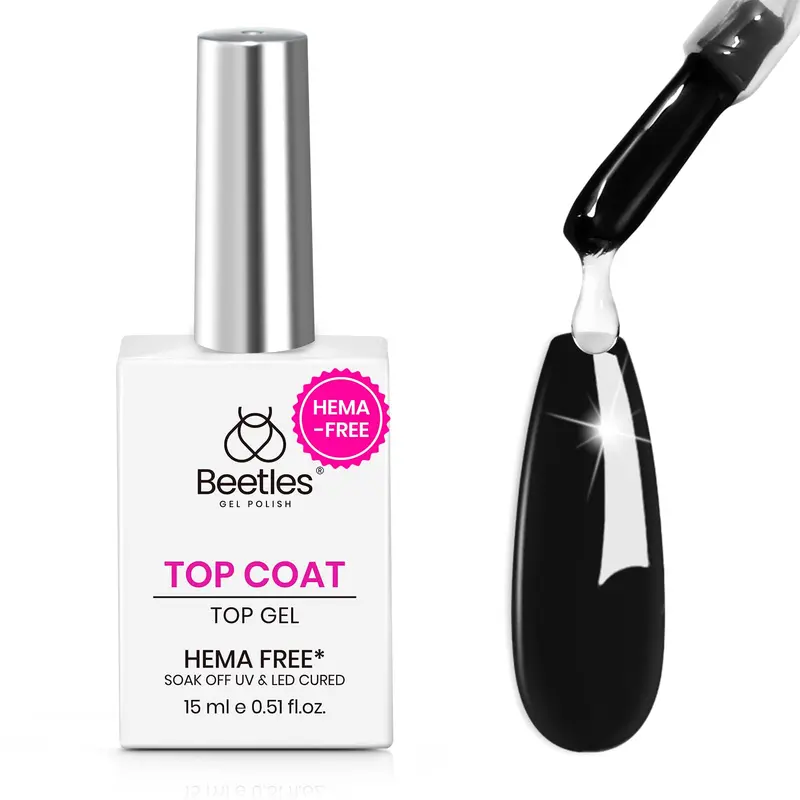 Beetles Vernis Gel Sans HEMA – 15 ml, Finition Miroir et Protection des Ongles