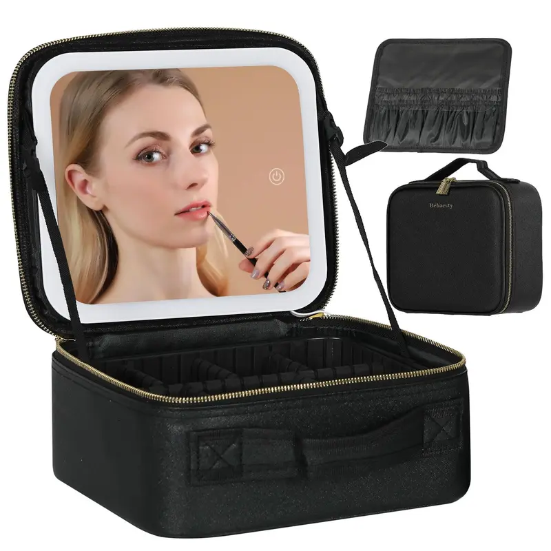 Behaesty Trousse Maquillage Voyage avec Miroir LED – Organisation et Lumière