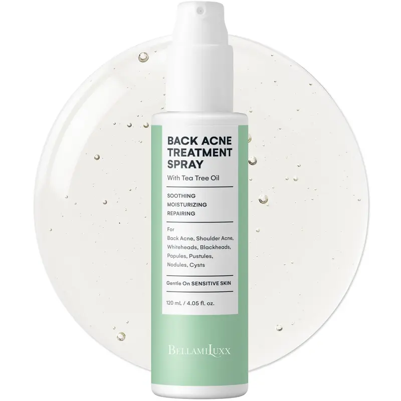 BellamiLuxx Spray Anti-Acné Dos et Corps — 2% Acide Salicylique et Huile d'Arbre à Thé
