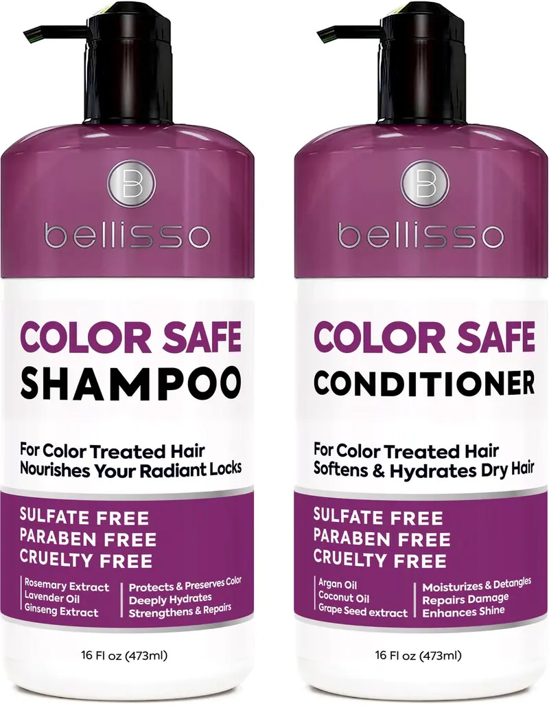 Bellisso Shampoing et Après-Shampoing Protection Couleur – Anti-décoloration, Sans Sulfates et Sans Parabènes