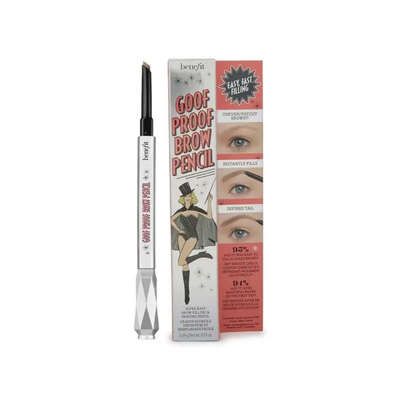 Benefit Goof Proof Crayon Sourcils – Forme et Remplissage Faciles, Teinte 2.5 Neutral Blonde, 0,34 g