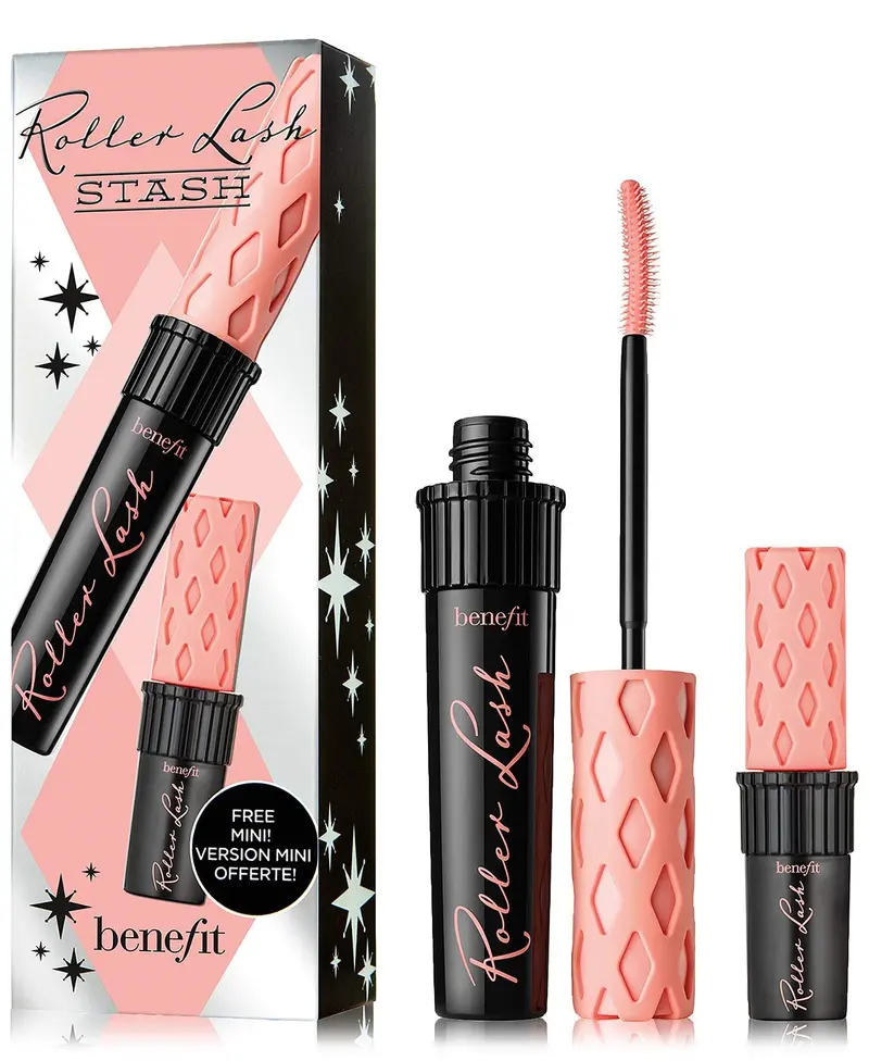 Benefit Roller Lash Mascara Set – Format Complet et Mini Voyage, Recourbe et Soulève les Cils