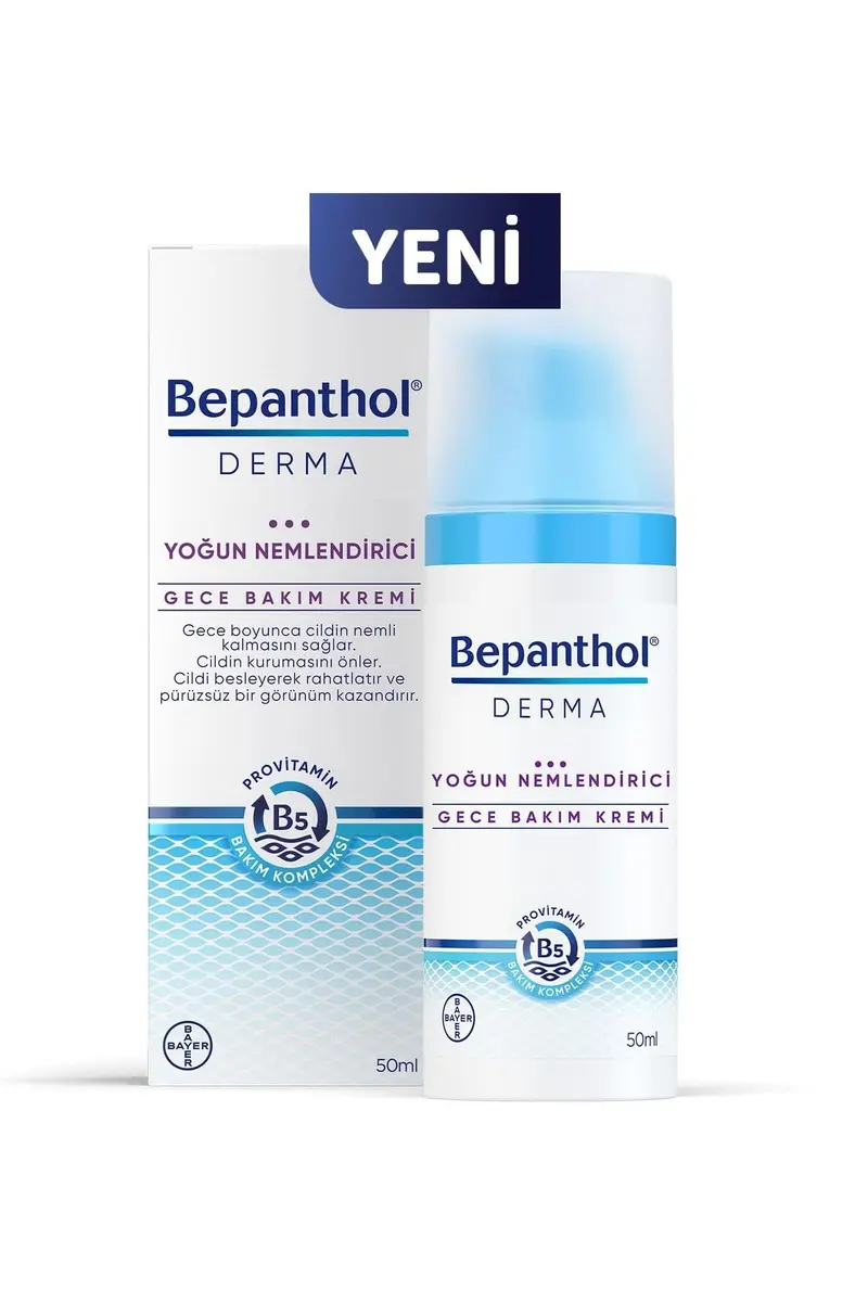 Bepanthol Derma Intensive – Crème Nuit Hydratante pour le Visage 50 ml
