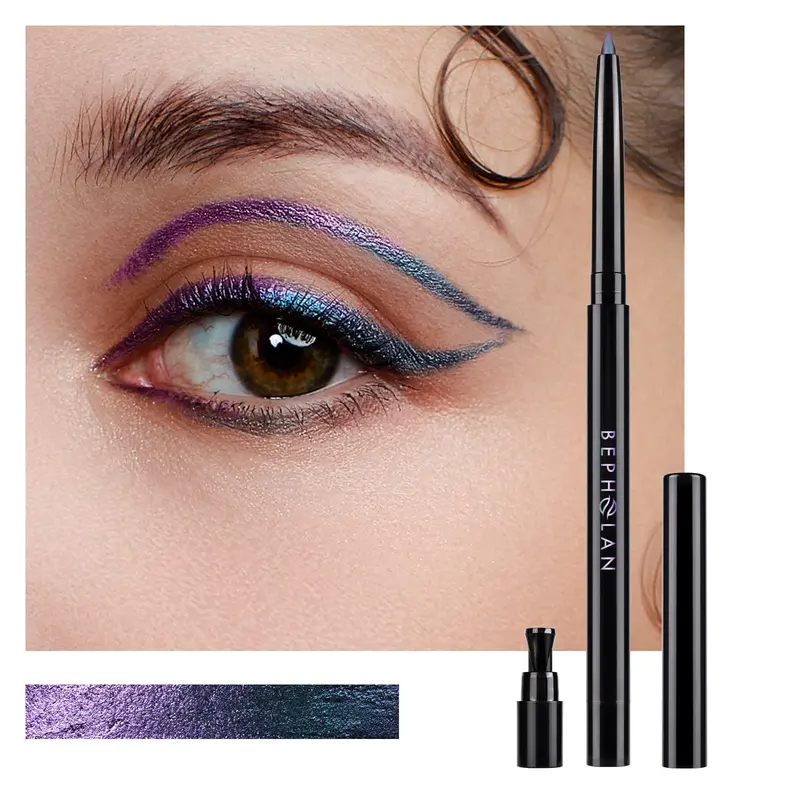 BEPHOLAN Crayon Regard Métallique – Couleurs bleu-violet scintillantes, résistantes à l'eau, 24h – Lumière du Nord