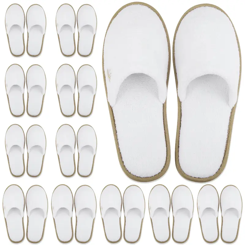 BERGMAN KELLY - Chaussons Spa jetables intérieurs, fermés, pour hommes et femmes – Lot de 6 ou 12