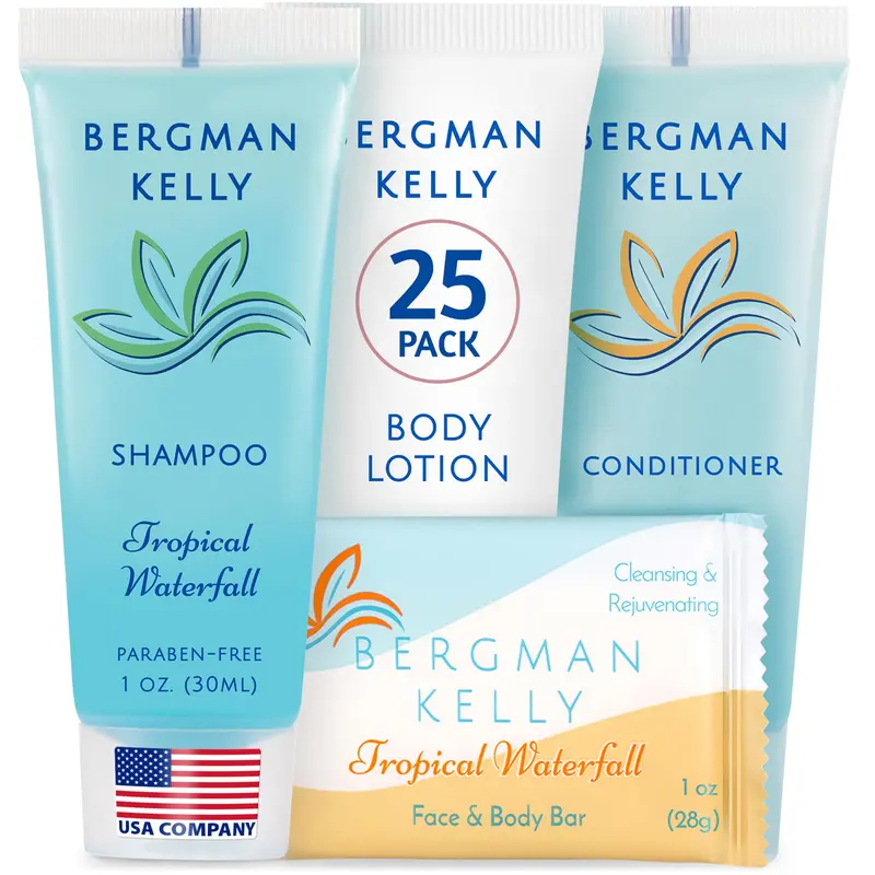 BERGMAN KELLY - Coffret Articles Hôtel Tropical Cascade - 100 pièces (4 produits 1oz chacun)