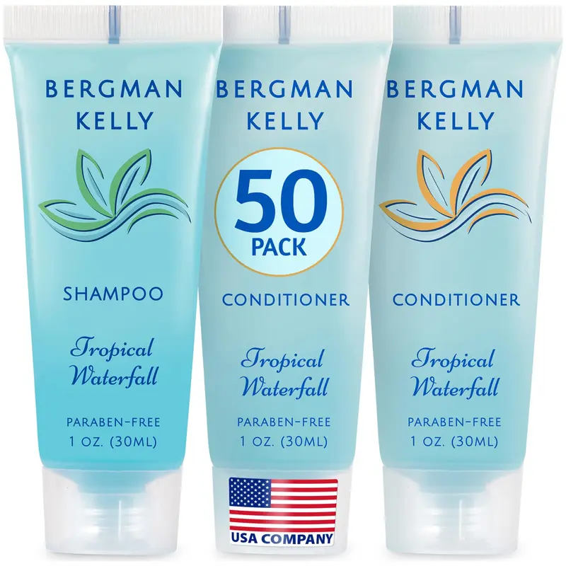 Bergman Kelly – Coffret Shampooing et Après-Shampooing de Voyage 1 oz, 100 pièces – Tropical Waterfall
