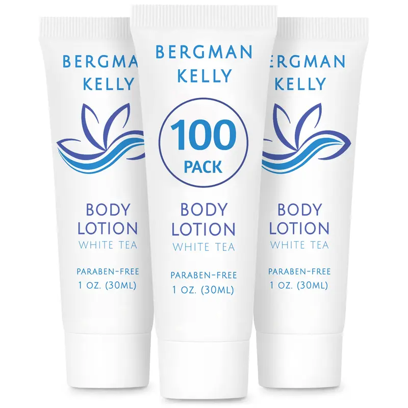 BERGMAN KELLY - Lotion de voyage 30 ml (100 pièces) Thé blanc – Hydratation légère pour vos invités