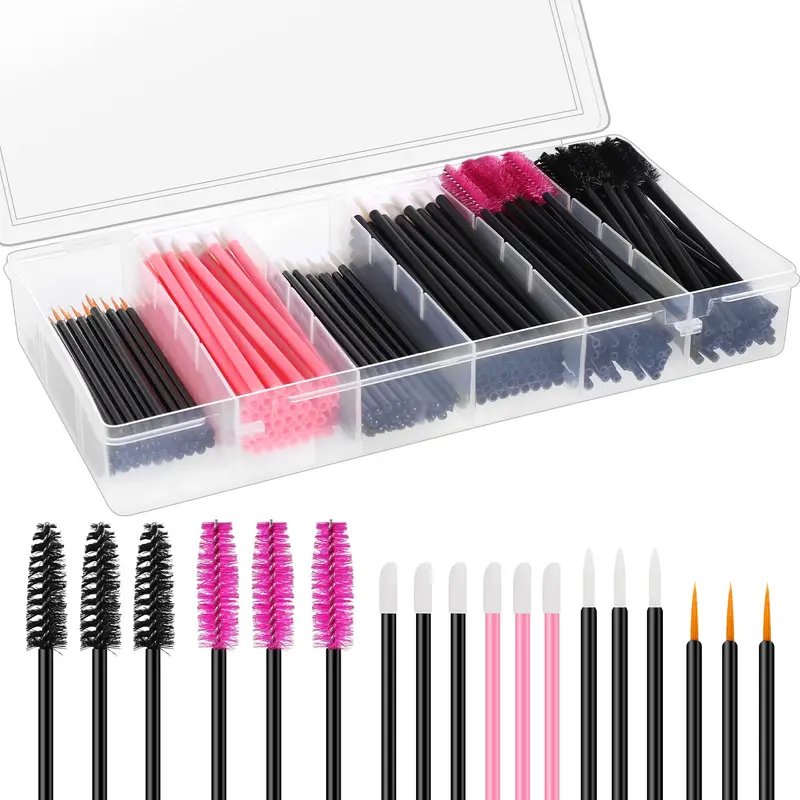 BESARME Kit d'Applicateurs Make-up Jetables 270 pièces – 70 Pinceaux Yeux, 100 Brosses Mascara, 100 Applicateurs Lèvres – Idéal Cadeau Saint-Valentin et Galentines