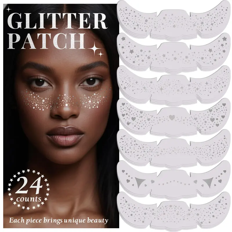 Besnel Patchs Taches de Rousseur Pailletées – 24 Patchs Iridescents pour Festival