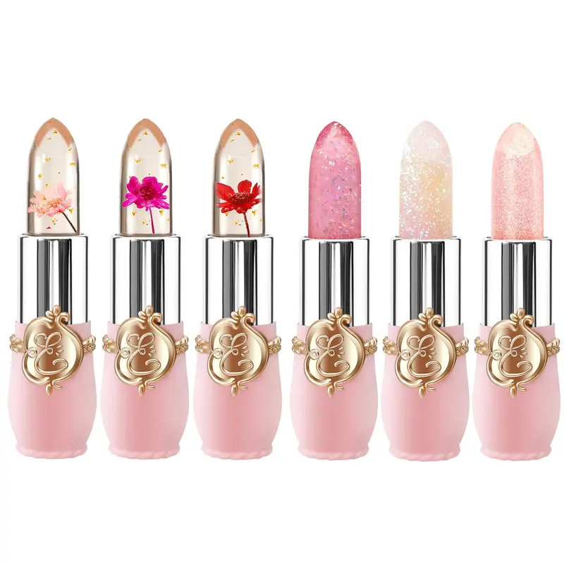 BestLand Coffret 6 pièces - Lipsticks Fleur Jelly et Shimmer, Couleur Changeante et Hydratants