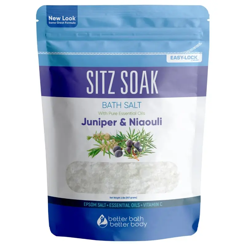 Better Bath Better Body – Sitz Bath Soak 2 lb Sel d’Epsom, huiles essentielles, pochette sans BPA, fabriqué aux États‑Unis